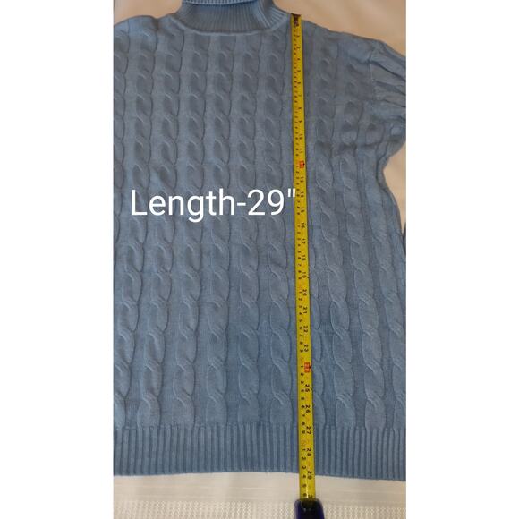 Coofandy Cable Knit Turtleneck Sweater Mens XXXL Periwinkle Blue Pullover Soft - Picture 9 of 16